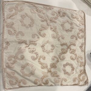 Z Gallerie Beige & Cream Decorative Pillow Label Close-Up